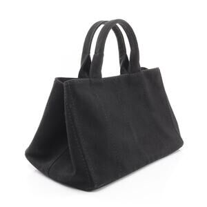 Prada Tote CANAPA Bag Canvas Black